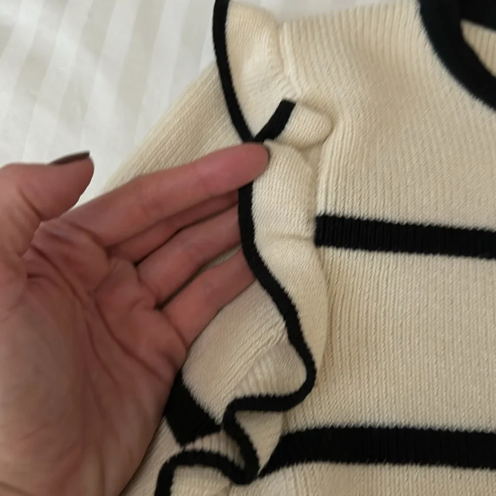 ***Stripe Ruffle Sweater - Picture 2 of 2